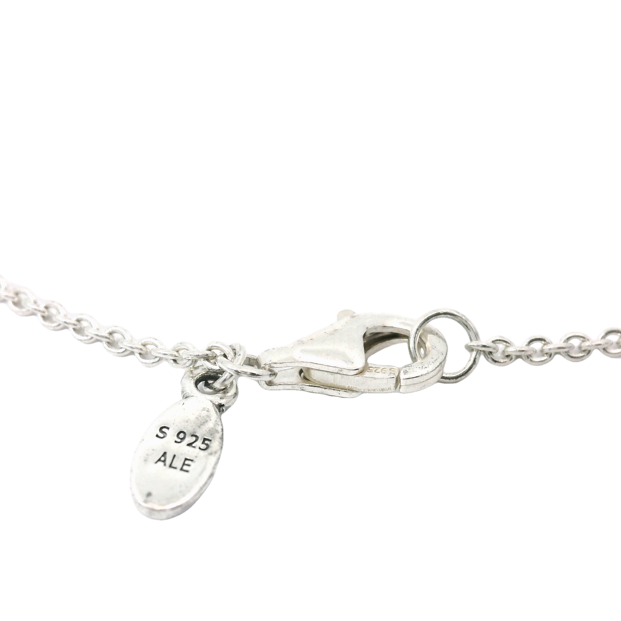 Genuine PANDORA 396235CZ-45 Circles Logo Silver Zirconia Necklace 45cm