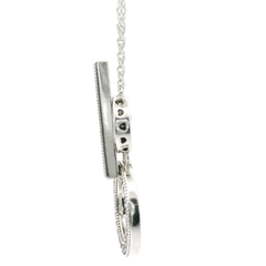 Genuine PANDORA 399039C01 Double Hoop T-bar Silver Necklace Clear CZ 45cm