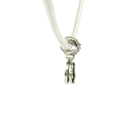 Genuine PANDORA 798231CZ Disney Ariel Green Enamel Double Dangle Charm Only