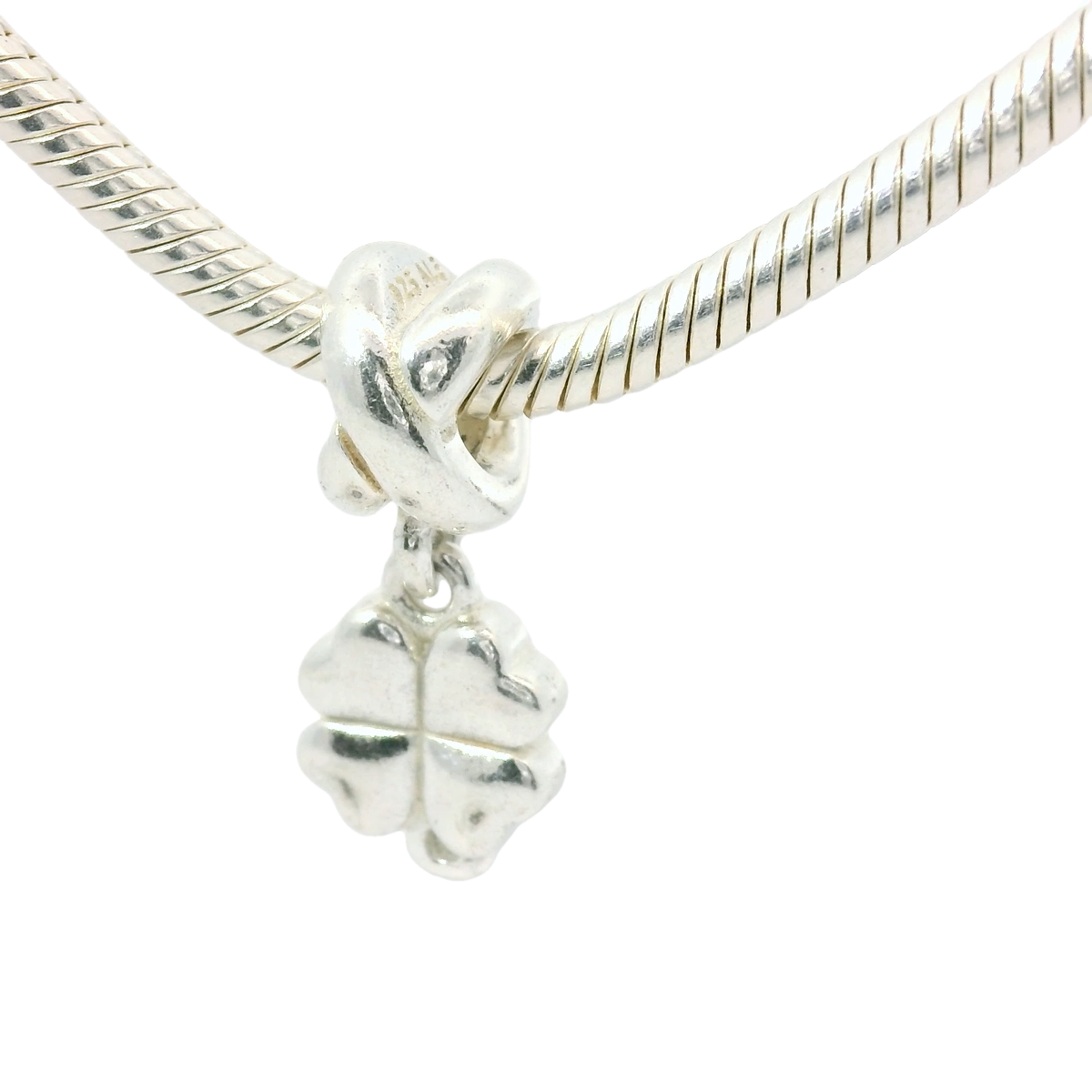 Genuine PANDORA 790572EN07 Silver & Red Enamel Clover Dangle Charm Only