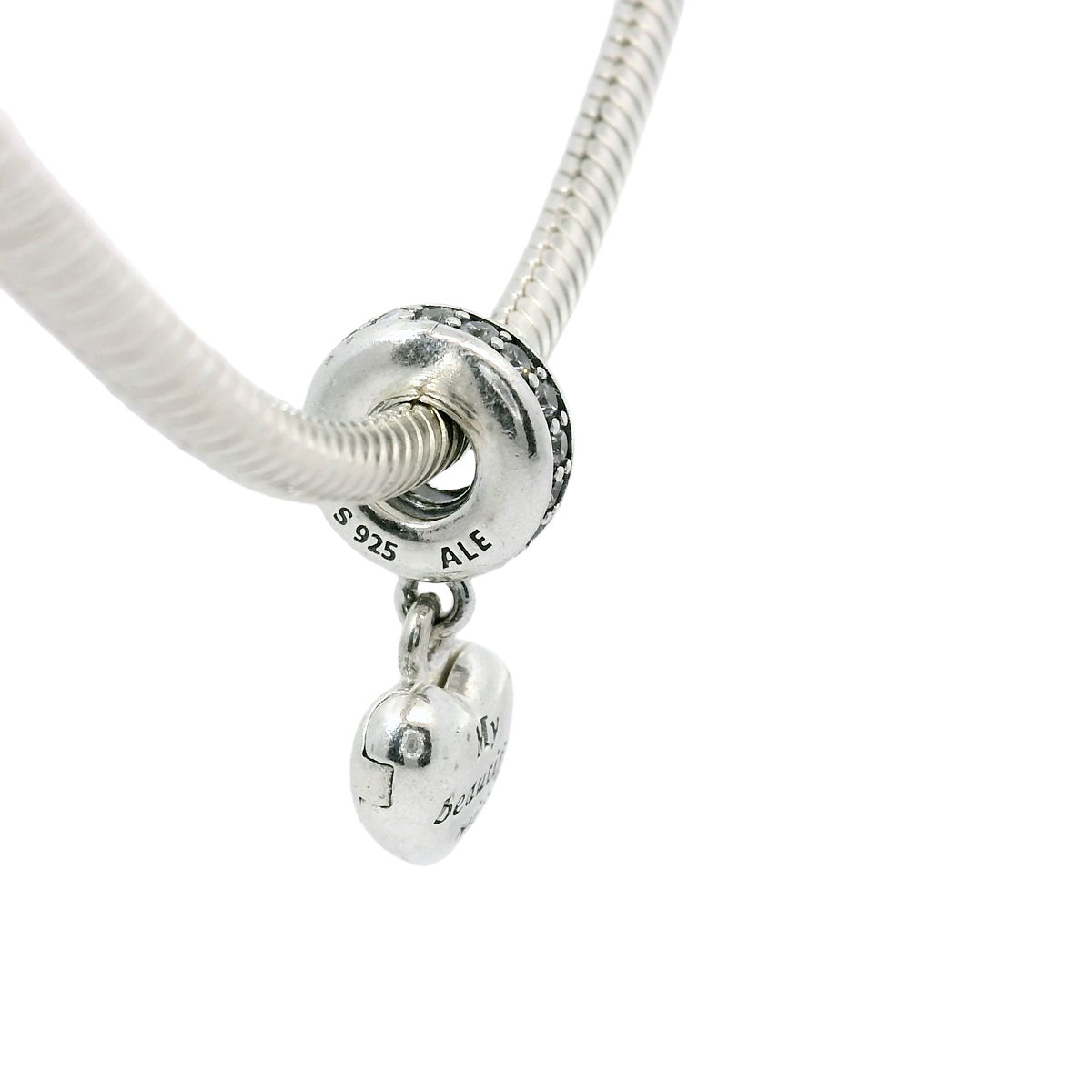 Genuine PANDORA 791524CZ My Beautiful Wife Forever & Always Locket Bead Charm Only