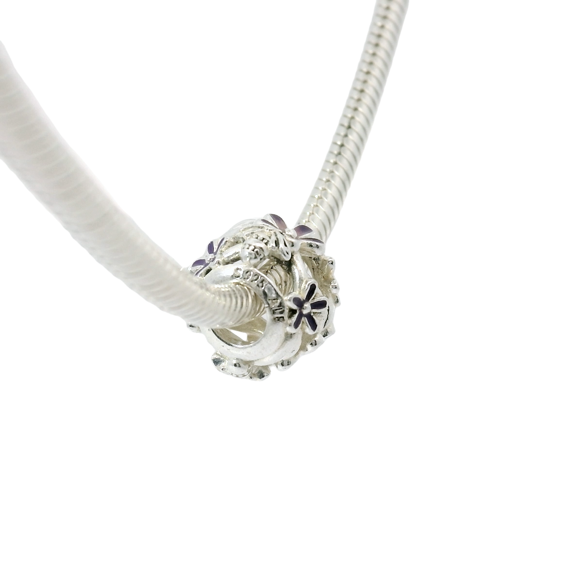 Genuine PANDORA 798772C02 OPENWORK Purple Daisy Charm Only