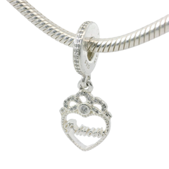 Genuine PANDORA 791962CZ Princess Crown Heart Dangly Charm Only