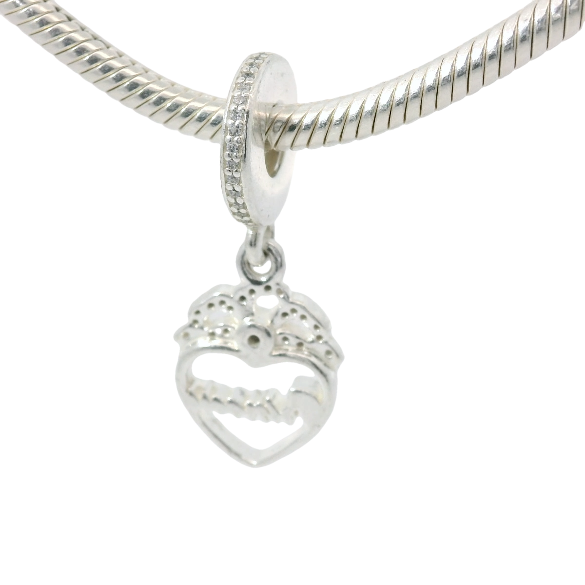 Genuine PANDORA 791962CZ Princess Crown Heart Dangly Charm Only