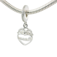 Genuine PANDORA 791962CZ Princess Crown Heart Dangly Charm Only