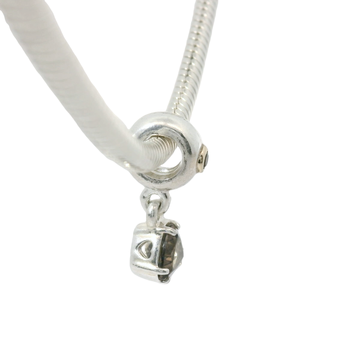 VERY RARE Genuine PANDORA 790584SQ Close To My Heart Silver & 14k Smoky Quartz Dangle Only
