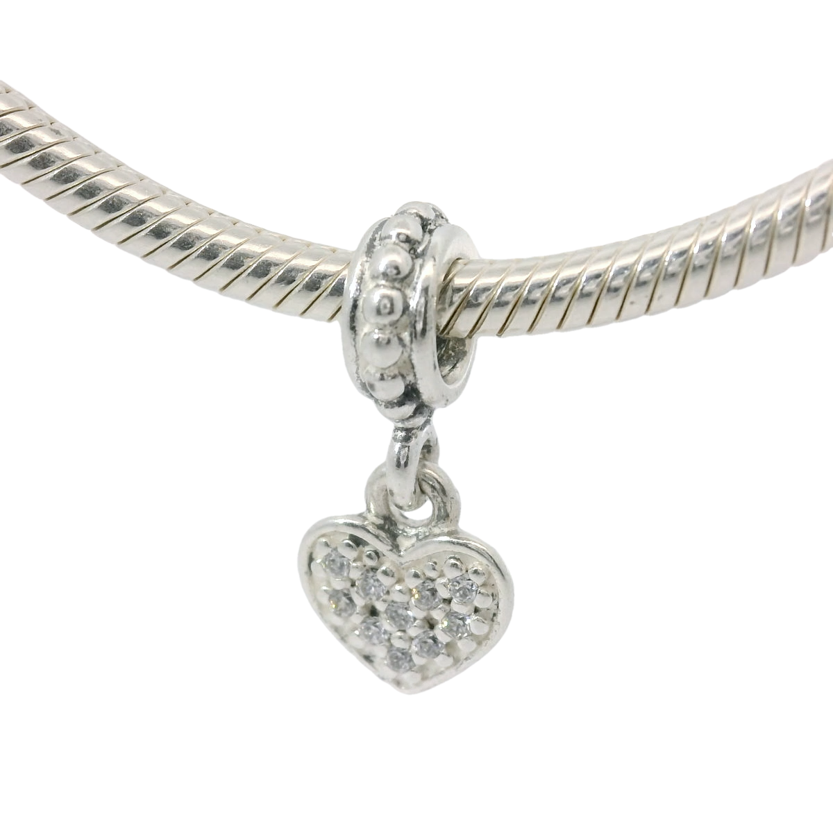 Genuine PANDORA 791023CZ Pavé Heart Dangle Charm Only