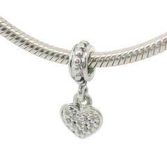 Genuine PANDORA 791023CZ Pavé Heart Dangle Charm Only