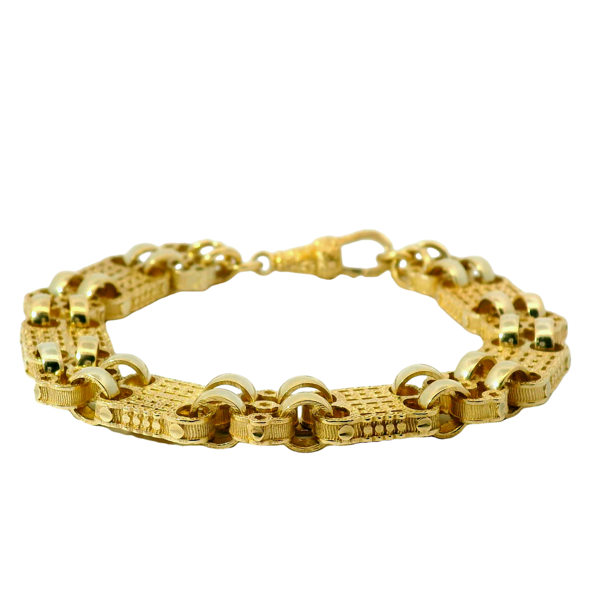 7.5" New 9CT Kids Double Star & Bar Bracelet (20.5g)