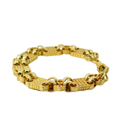 7.5" New 9CT Kids Double Star & Bar Bracelet (20.5g)
