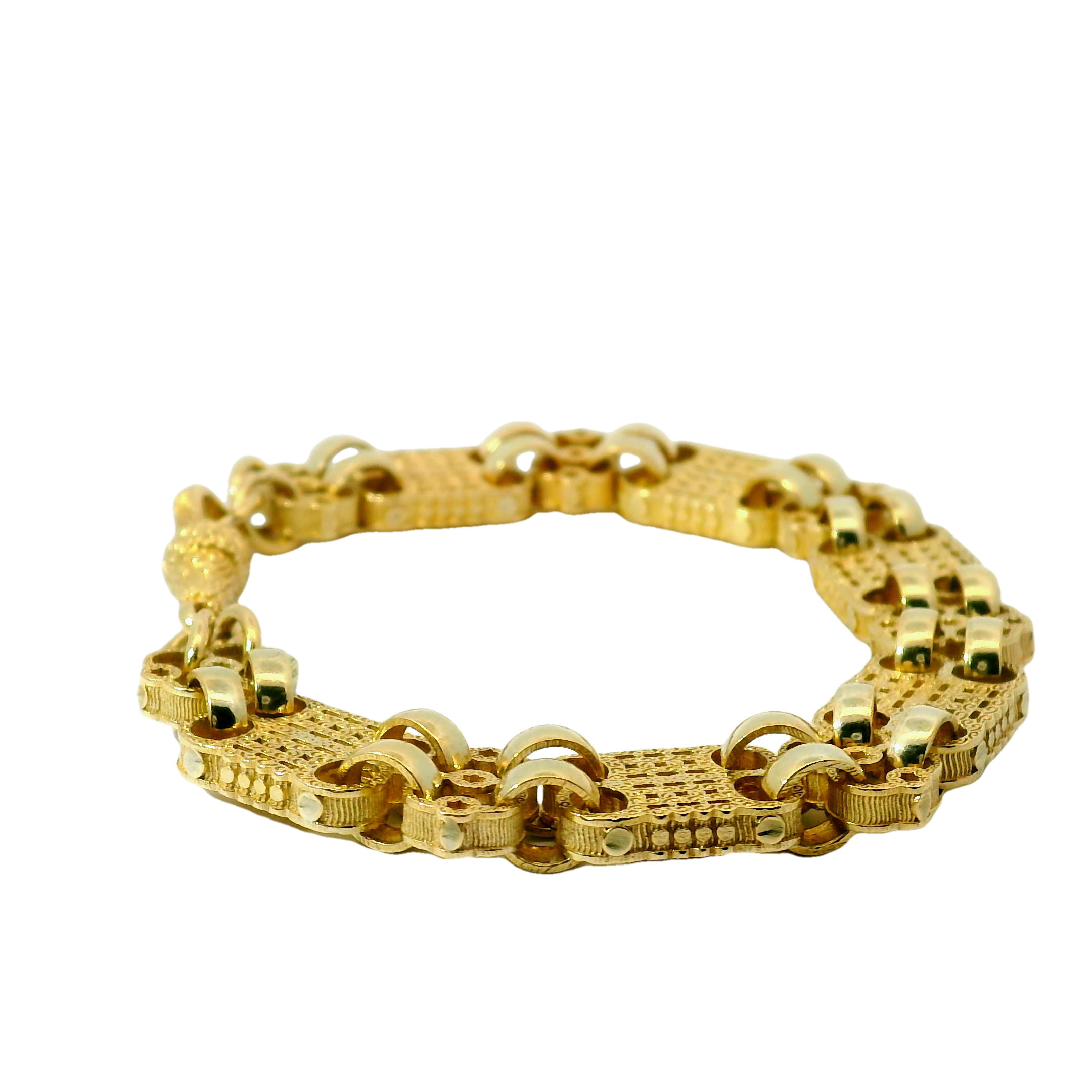 7.5" New 9CT Kids Double Star & Bar Bracelet (20.5g)