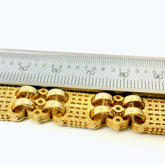 7.5" New 9CT Kids Double Star & Bar Bracelet (20.5g)