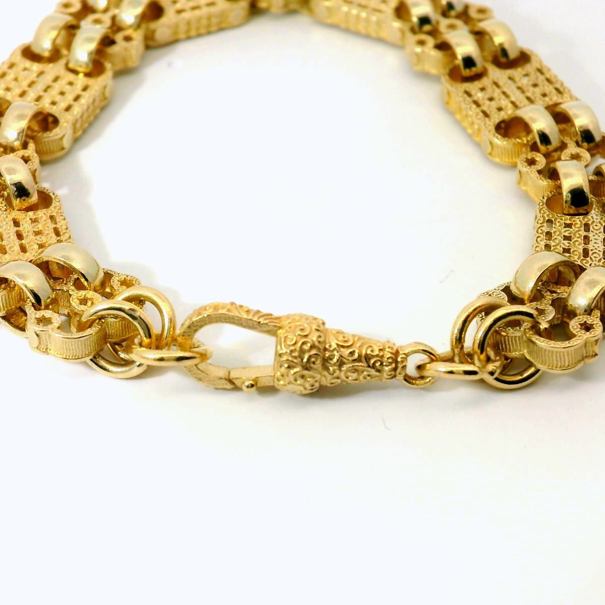 7.5" New 9CT Kids Double Star & Bar Bracelet (20.5g)
