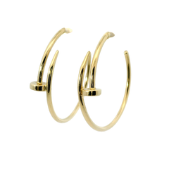 9CT Pre-owned Nail Hoop Earrings (7.1g)