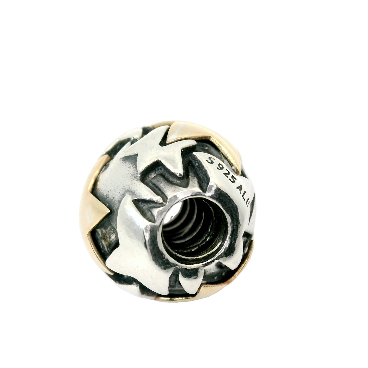 Genuine PANDORA 790563 Sterling Silver and 14K Gold "Golden Star" Bead Charm Only