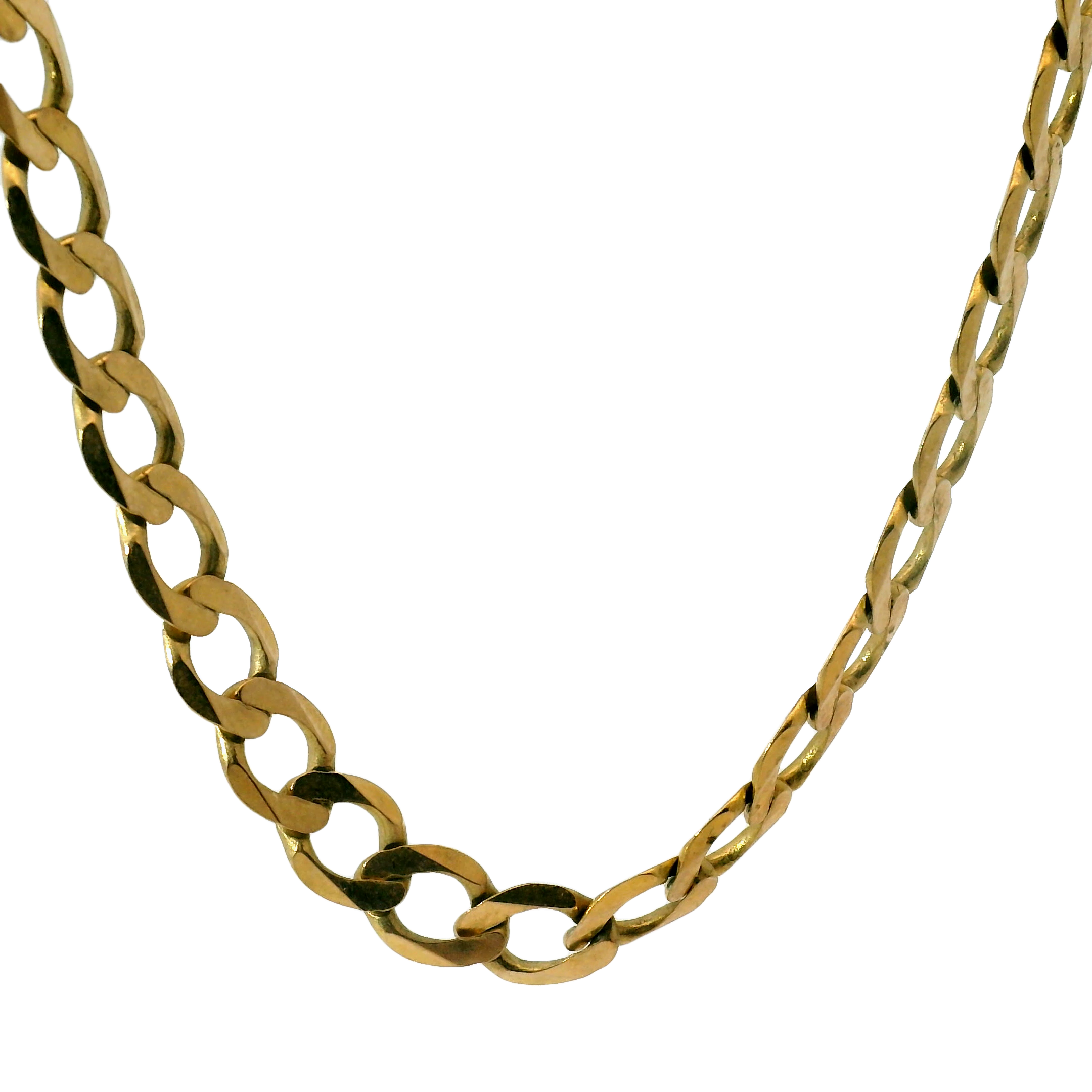 20" Pre-owned 9CT Flat Curb Chain Necklace (21.1g)