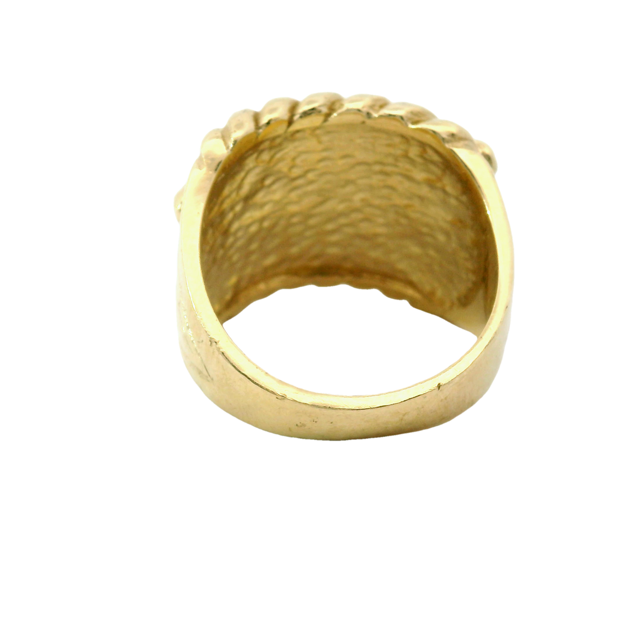 9CT Pre-owned Four Row Keeper Ring (Size R 1/2)