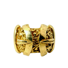 9CT Pre-owned Buckle Ring (Size X)