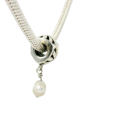 Genuine PANDORA 790535P Posy Flower Pearl Dangle Charm Only