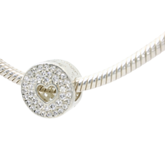 Genuine PANDORA 791977CZ Pavé & Heart Anniversary Charm Only