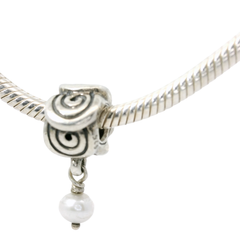 Genuine PANDORA 790281GP Oxy Swirl with Grey Pearl Charm Only