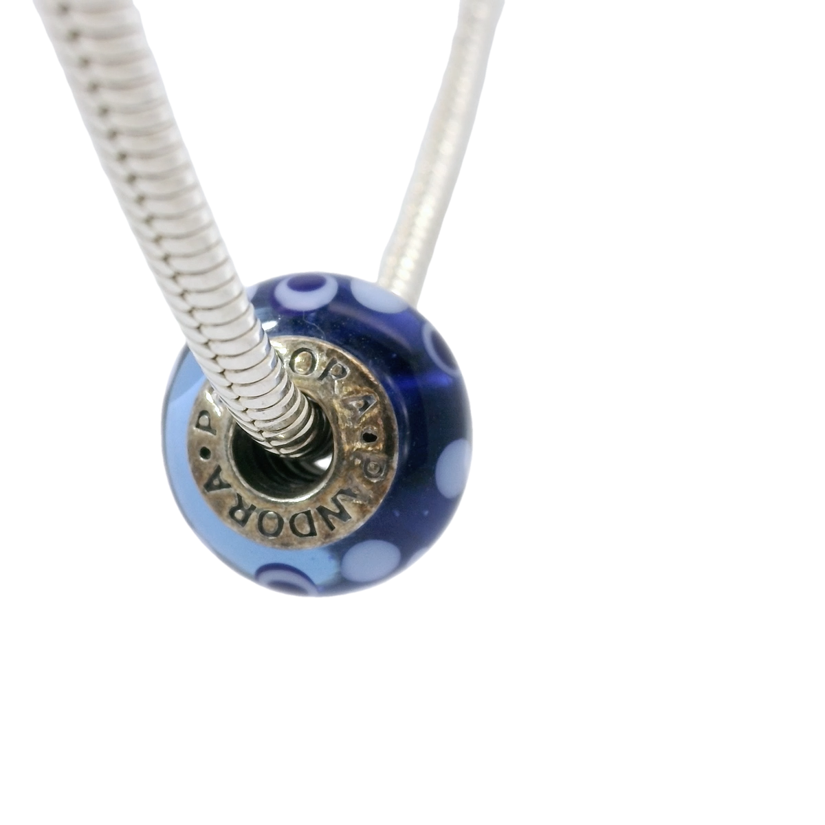 Genuine PANDORA 790695 Blue Bubbles Murano Glass Charm Only