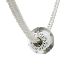 Genuine PANDORA 790602 White Beige Polka Murano Silver Glass Bead Only