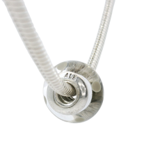 Genuine PANDORA 790602 White Beige Polka Murano Silver Glass Bead Only
