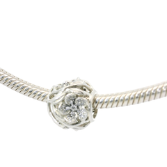 Genuine PANDORA 791419CZ Mystic Floral Cubic Zirconia CZ Silver Charm Only