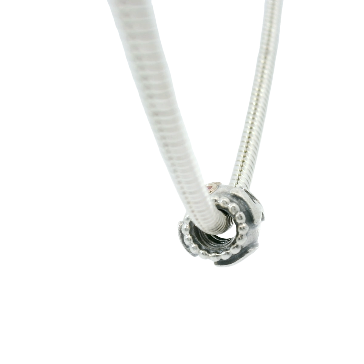 Genuine PANDORA 790574CZS Sterling Mum Charm with 14K and Pink ZC Only