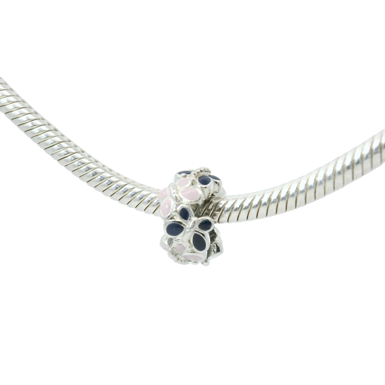 Genuine PANDORA 797870ENMX Silver Pink & Blue Enamel Butterflies Spacer Only - Goldbank Jewellers