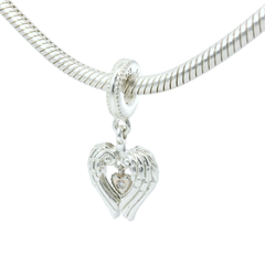 Genuine PANDORA 789296C01 Club 2021 Rose GOLD Plated ANGEL WINGS Dangle Charm