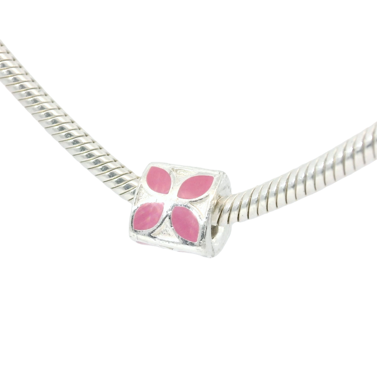 Genuine PANDORA 790437EN05 Pink Enamel Flower Charm Only