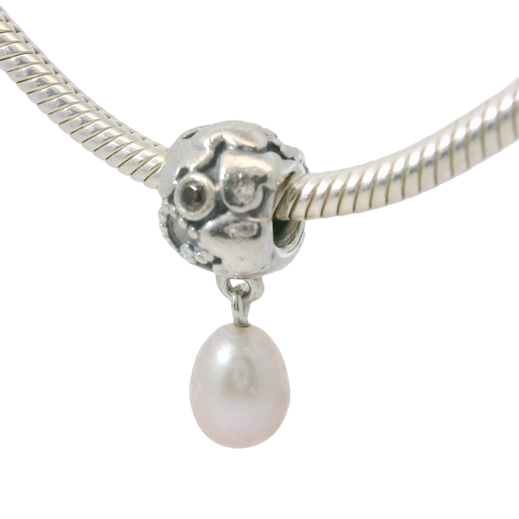 Genuine PANDORA 791017PNP Pearl of Hearts Dangle with Freshwater Pearl Only - Goldbank Jewellers