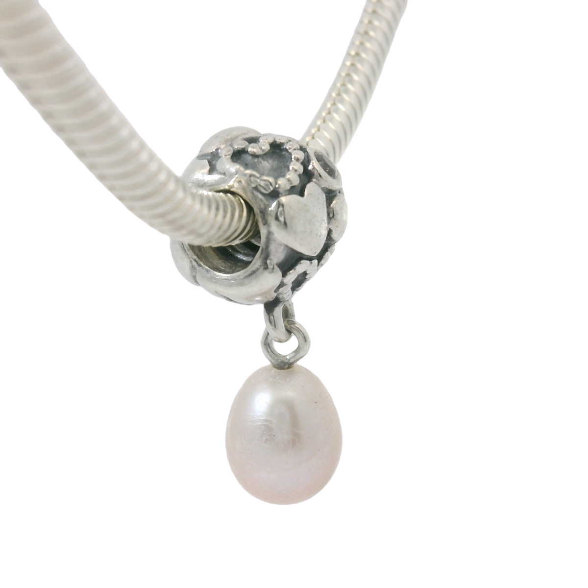 Genuine PANDORA 791017PNP Pearl of Hearts Dangle with Freshwater Pearl Only - Goldbank Jewellers