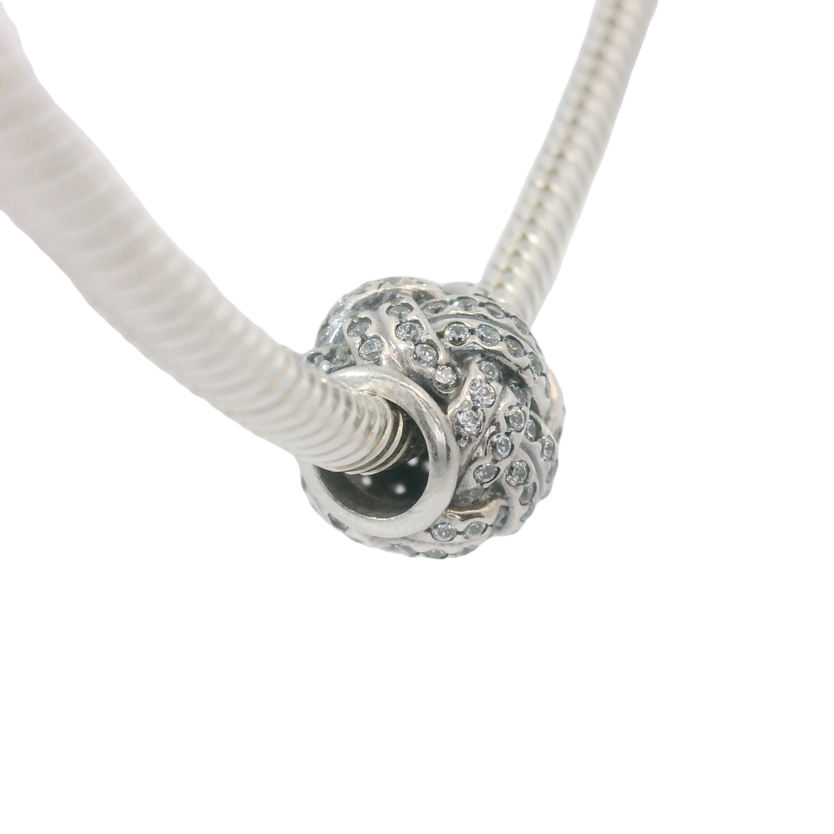 Genuine PANDORA 791537CZ Sparkling Love Knot Charm Only