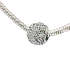 Genuine PANDORA 791537CZ Sparkling Love Knot Charm Only