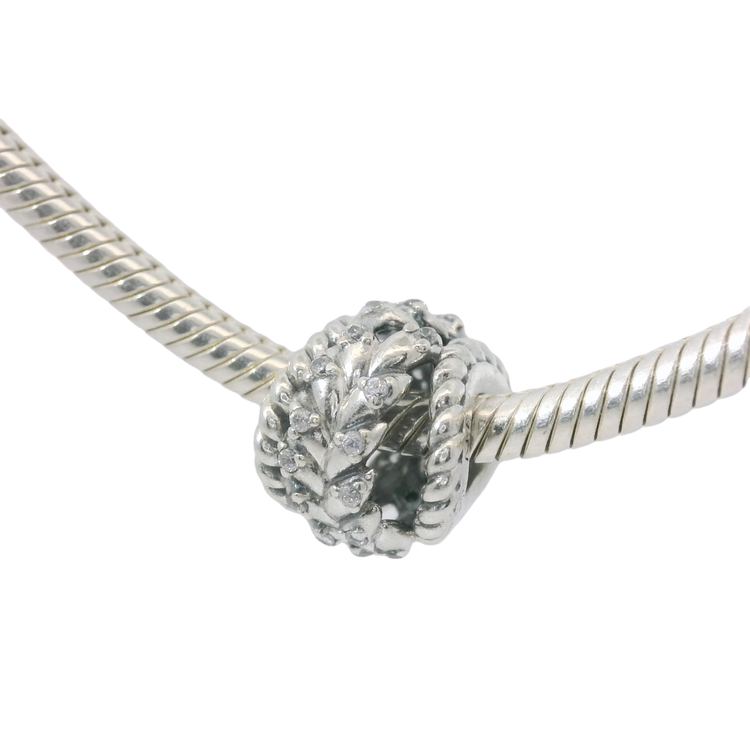 Genuine PANDORA 797597CZ Silver Dazzling Grain Swirls Charm Only - Goldbank Jewellers