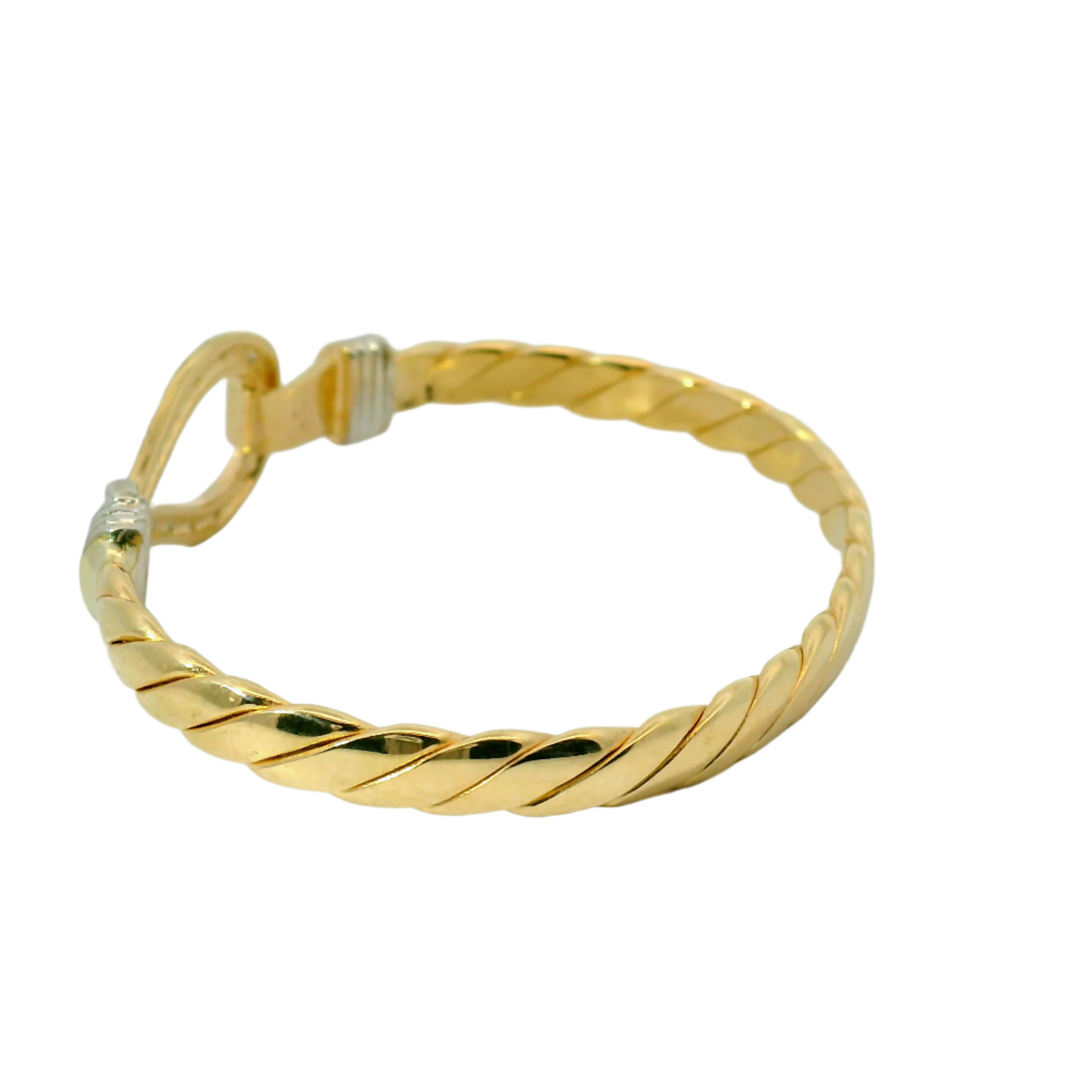 5" New 9CT Baby Diamond Set Hook & Loop Bangle (12.1g)