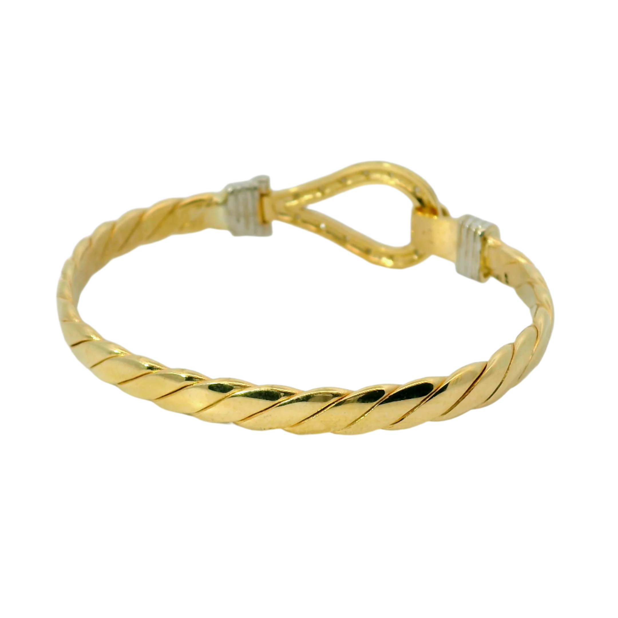 5" New 9CT Baby Diamond Set Hook & Loop Bangle (12.1g)