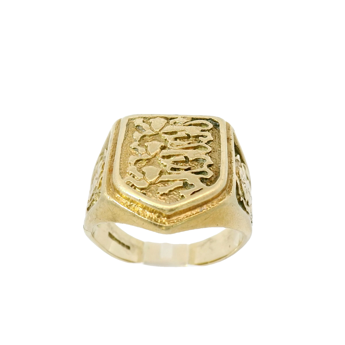 9CT Pre-owned Four Lions England Ring (Size U)