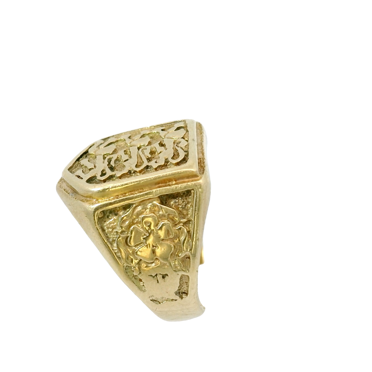 9CT Pre-owned Four Lions England Ring (Size U)