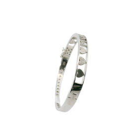 6.25” Pre-owned Sterling Silver Stone Set Mum Bangle (16.22g)