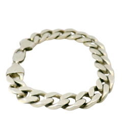 9.5” Pre-owned Sterling Silver Flat Curb Necklace (63.05g)