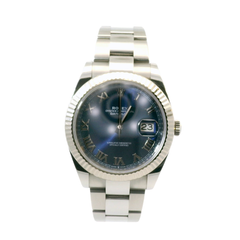 2019 Rolex Datejust 126334 41mm – Blue Roman Dial | Fluted Bezel | Box & Papers