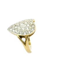 9CT Pre-owned Stone Set Heart Ring (Size P)