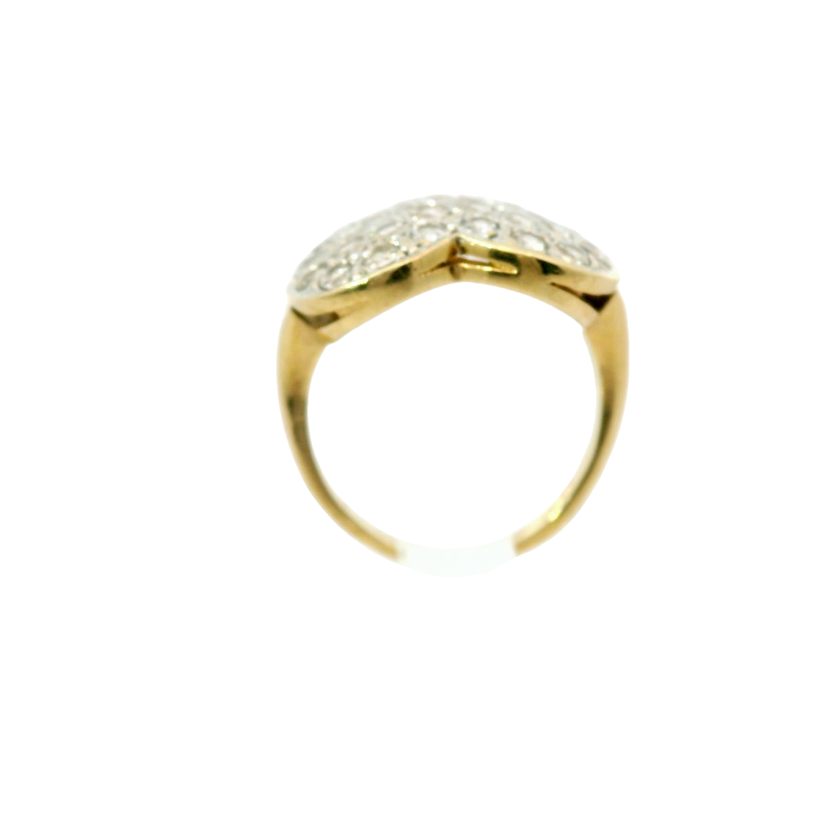 9CT Pre-owned Stone Set Heart Ring (Size P)