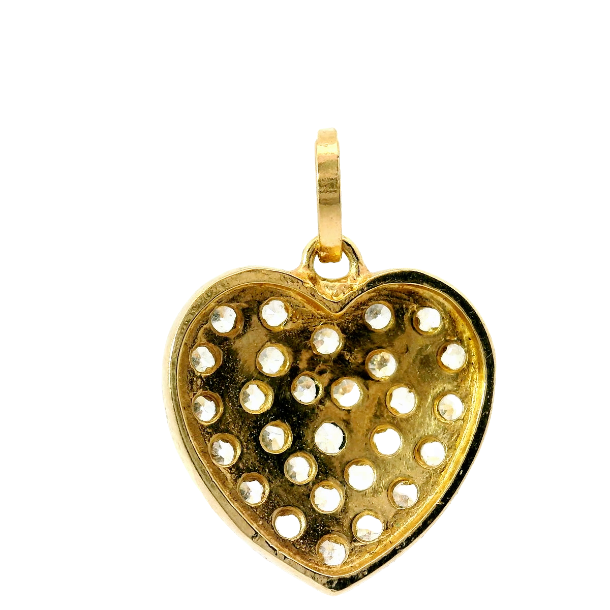 9CT Pre-owned Stone Set Heart Pendant (3.4g)