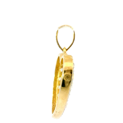 9CT Pre-owned Stone Set Heart Pendant (3.4g)