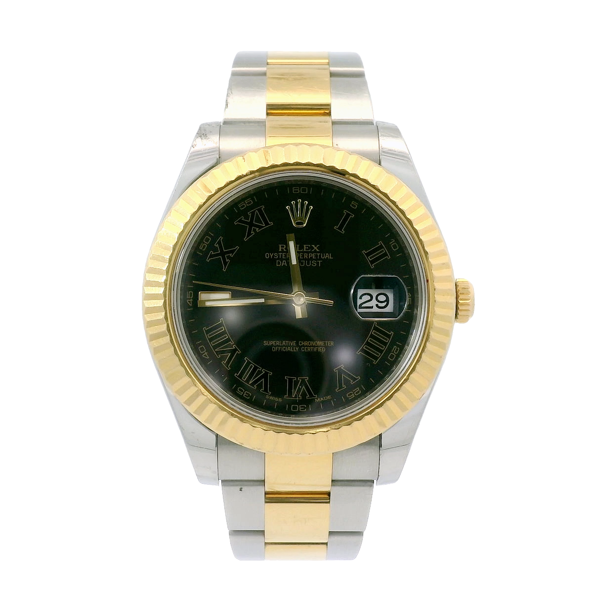 2015 Rolex Datejust – 41mm | Two-Tone | Black Roman Dial | Ref. 116333 | Full Set